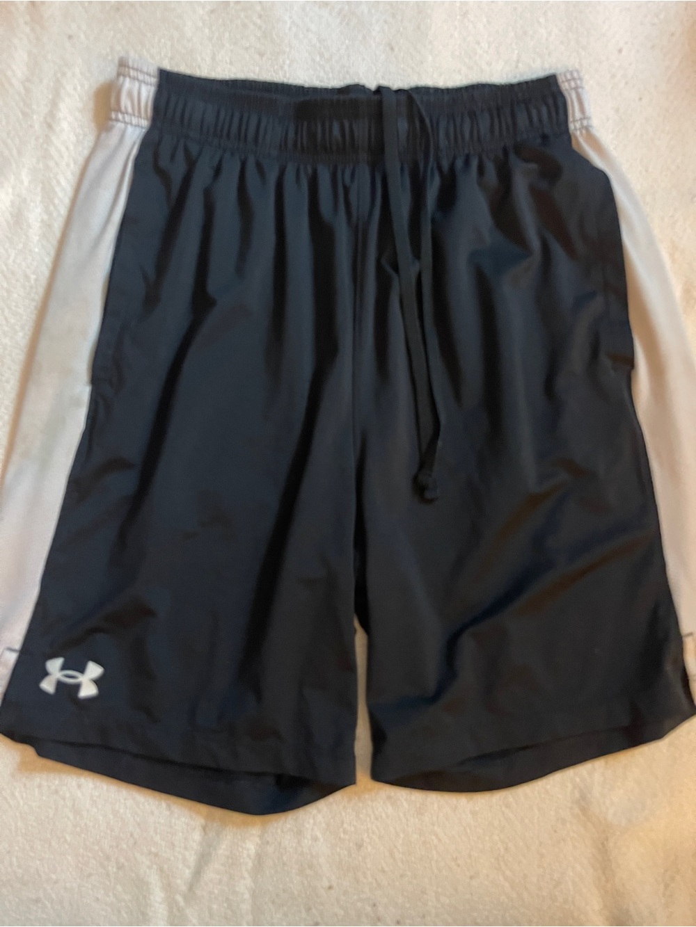 Under Armour Black Shorts with White Side Panels